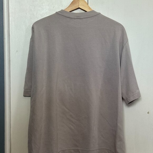 Uniqlo Airism T-Shirt, Grey/Muted Beige - Picture 2 of 3